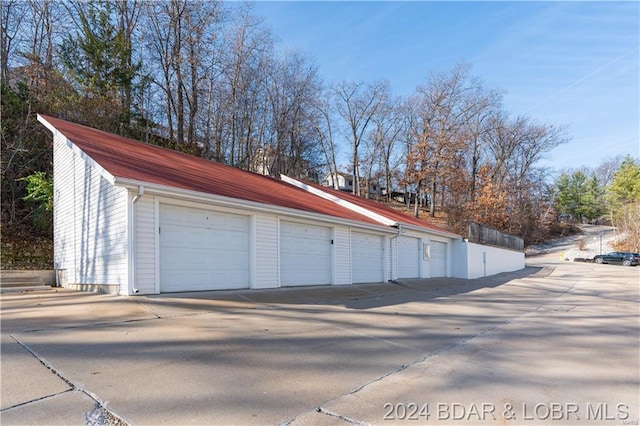 view of garage