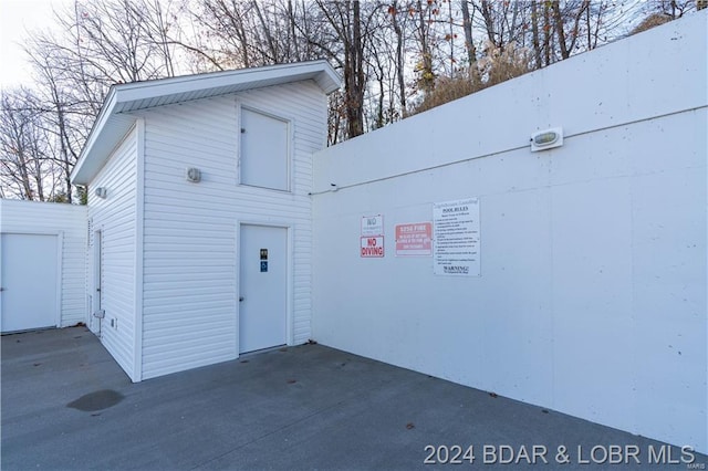 view of garage