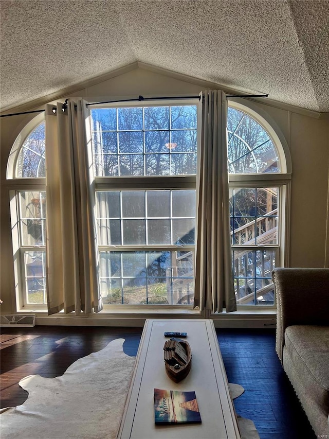 details featuring hardwood / wood-style flooring and a textured ceiling