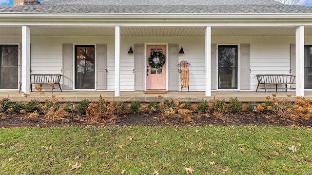 property entrance with a porch