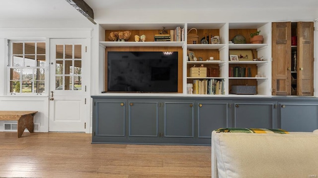 interior space with light hardwood / wood-style flooring