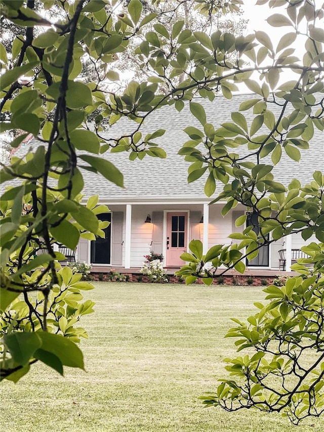 view of front of house with a front yard