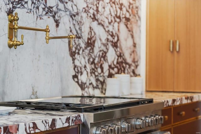 kitchen with stainless steel range oven