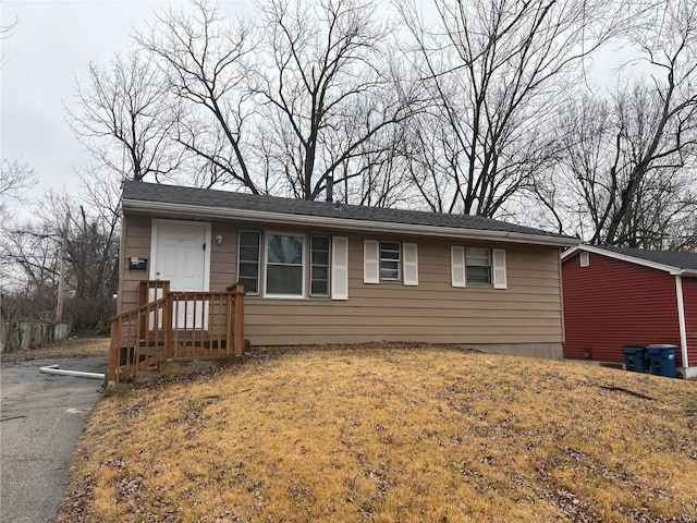 view of single story home