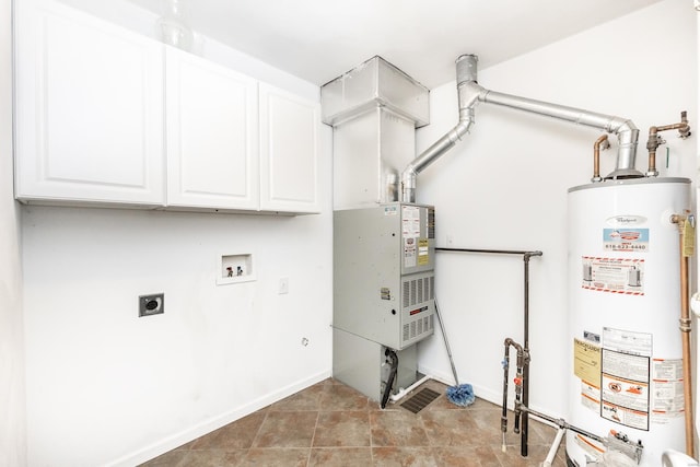 utility room with water heater