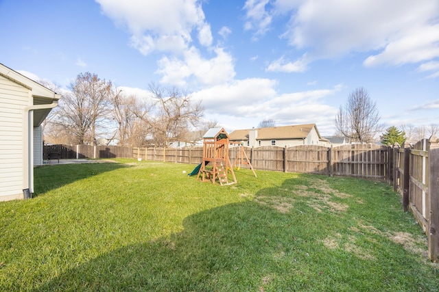 view of yard featuring a playground