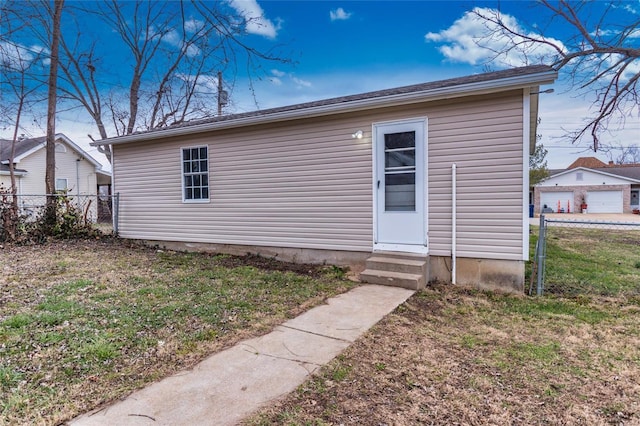 exterior space with a front lawn