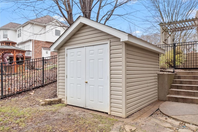 view of outbuilding featuring a gazebo