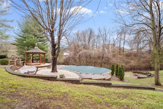 view of yard with a gazebo