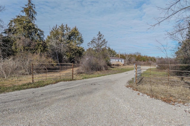 view of street featuring a rural view