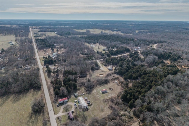 aerial view featuring a rural view