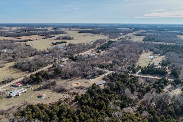 aerial view with a rural view