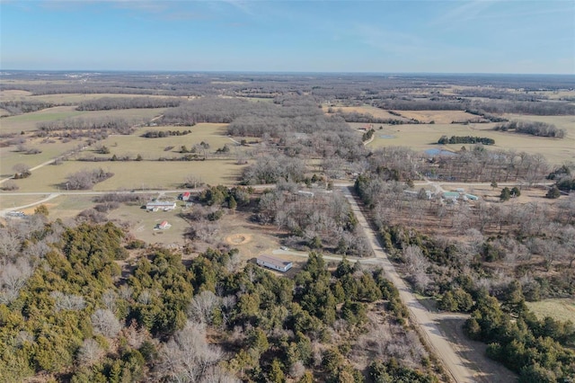 aerial view with a rural view