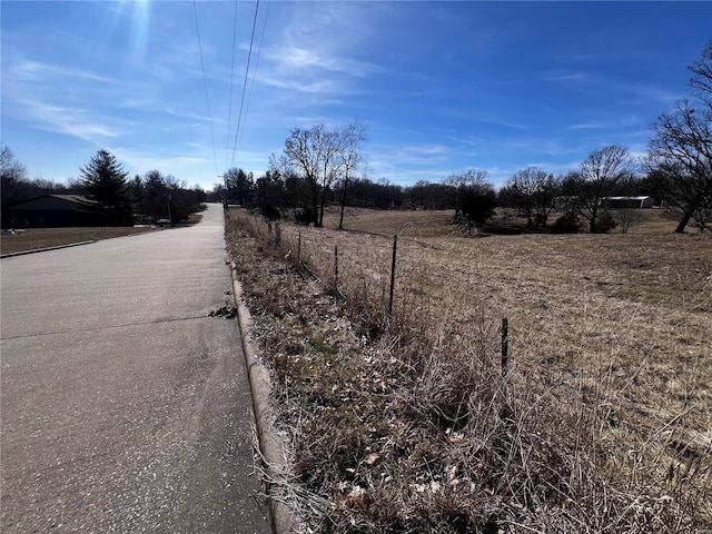 view of street featuring a rural view