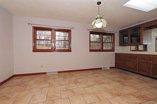 view of unfurnished dining area