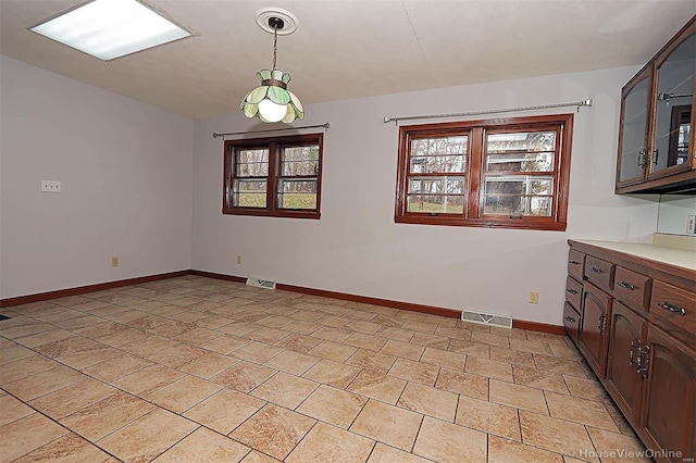 view of unfurnished dining area