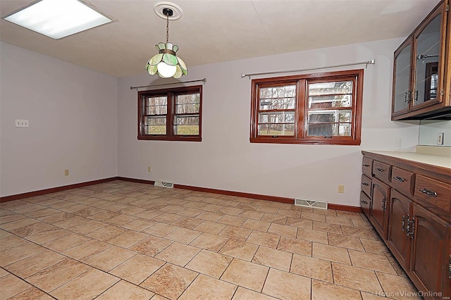 view of unfurnished dining area