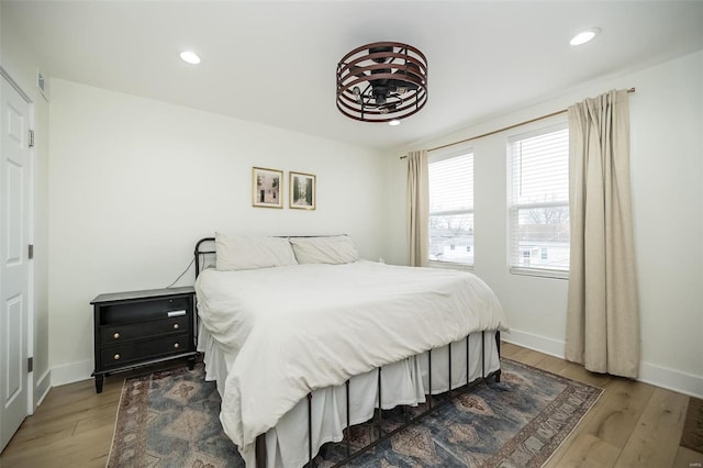 bedroom featuring dark hardwood / wood-style floors