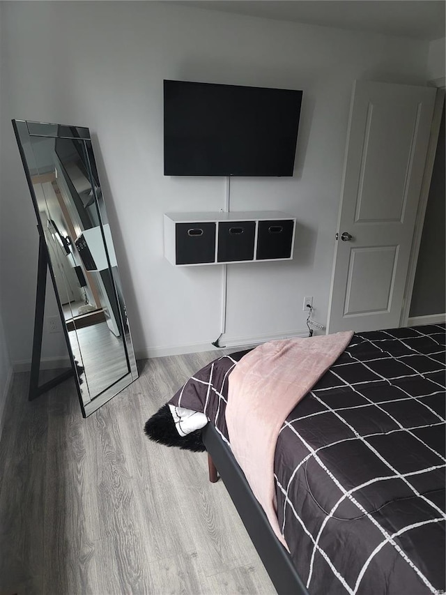 bedroom featuring wood-type flooring