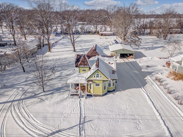 view of snowy aerial view