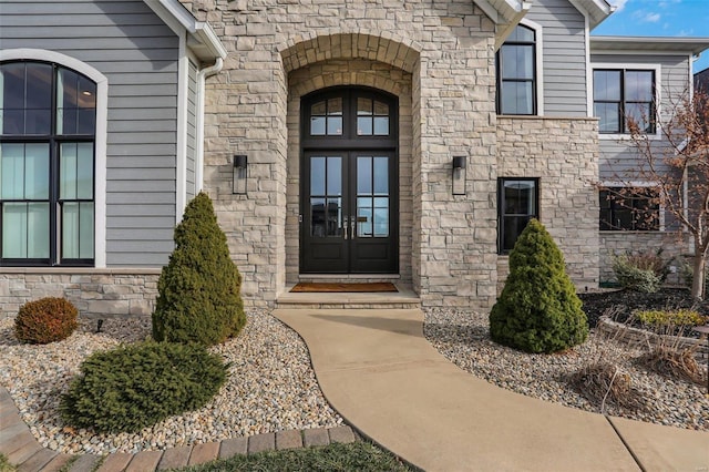 entrance to property with french doors