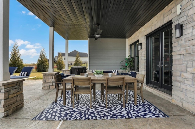 view of patio / terrace with ceiling fan