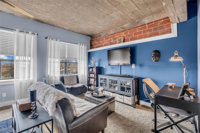 living room featuring carpet floors