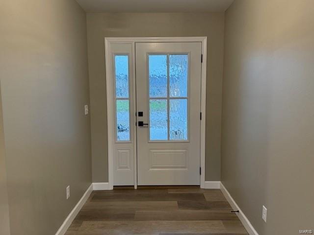 doorway featuring light wood-type flooring