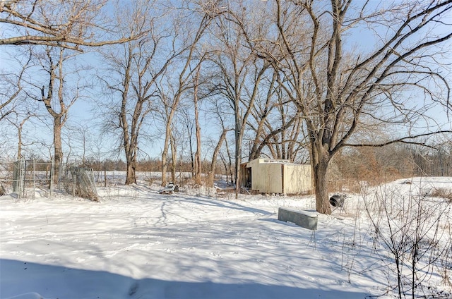 view of snowy yard