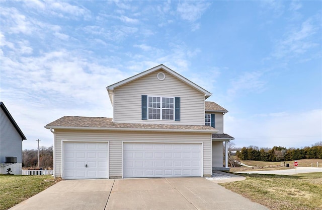 view of property featuring a garage