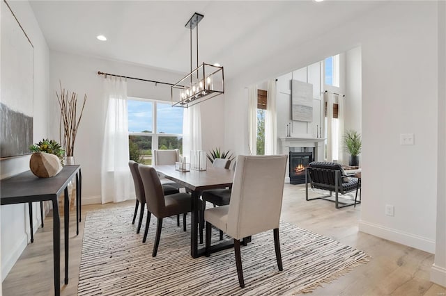 dining room featuring light hardwood / wood-style flooring