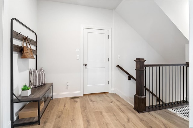 interior space with light hardwood / wood-style flooring