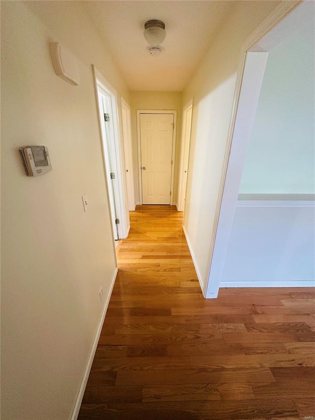 hallway featuring hardwood / wood-style flooring