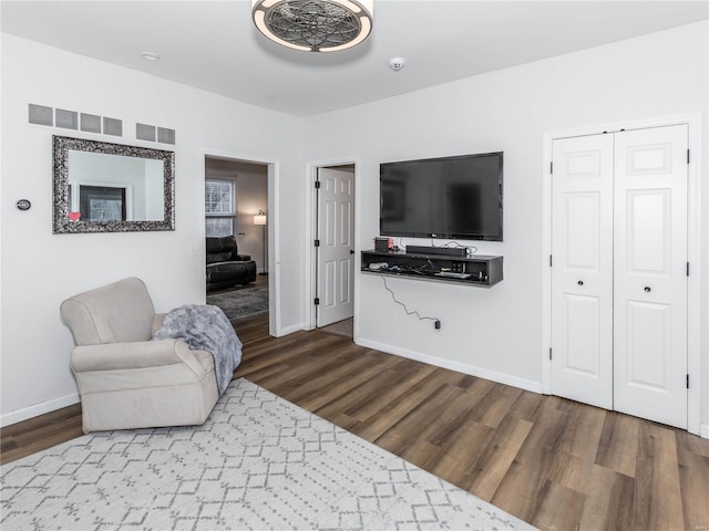 living room featuring hardwood / wood-style flooring