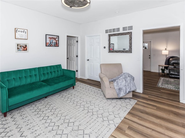 living room featuring hardwood / wood-style flooring