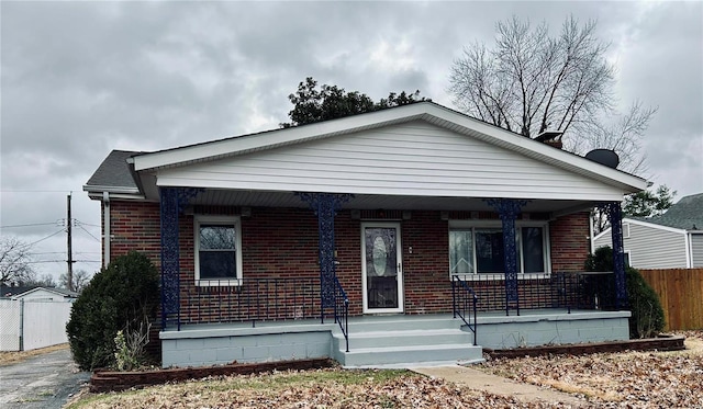 bungalow featuring a porch