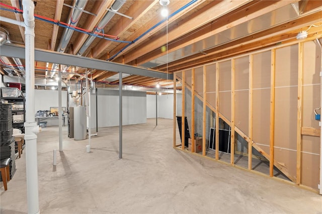 basement with gas water heater