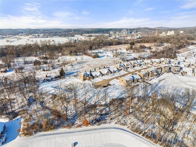 view of snowy aerial view