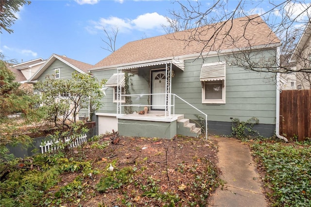 view of bungalow-style home