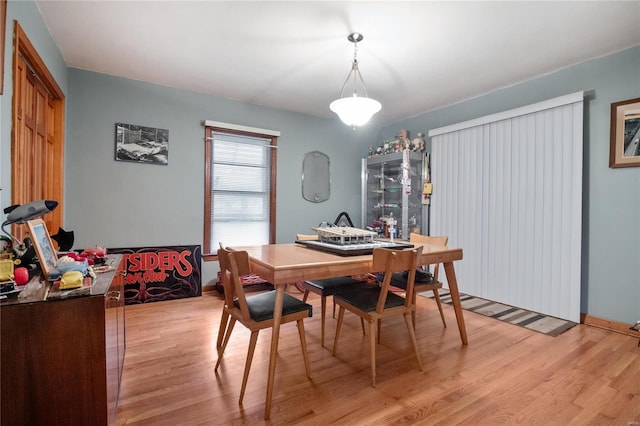 dining room with light hardwood / wood-style flooring