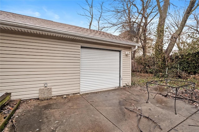 view of garage