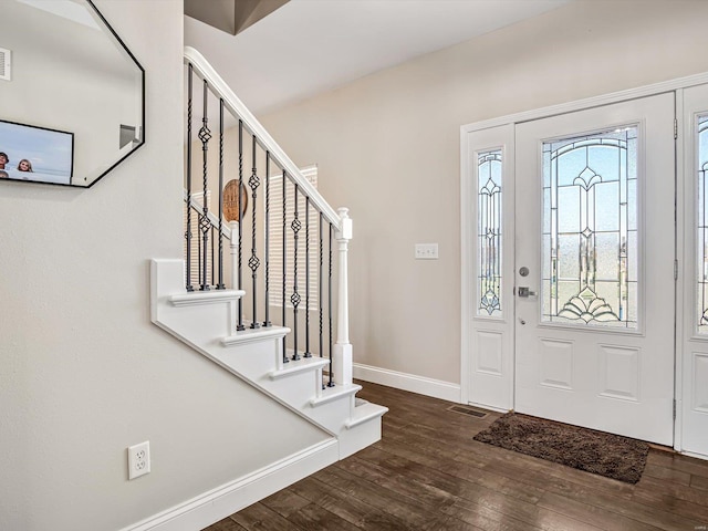 entryway featuring dark hardwood / wood-style floors