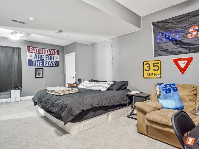 bedroom featuring carpet