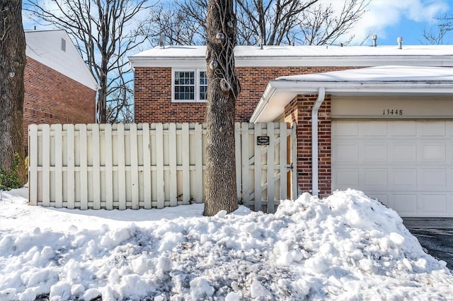 exterior space with a garage