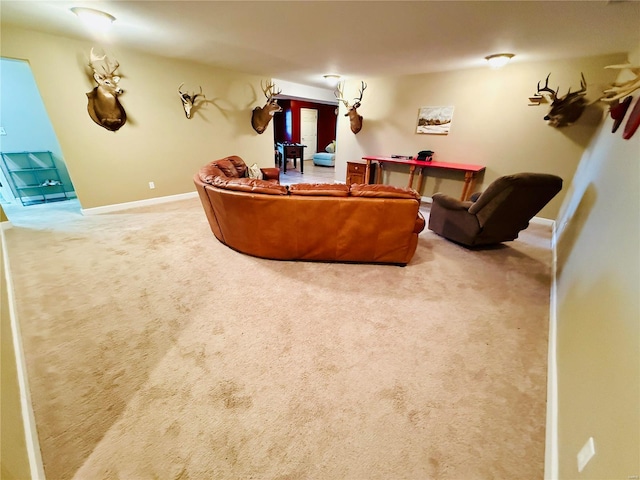 living room with carpet