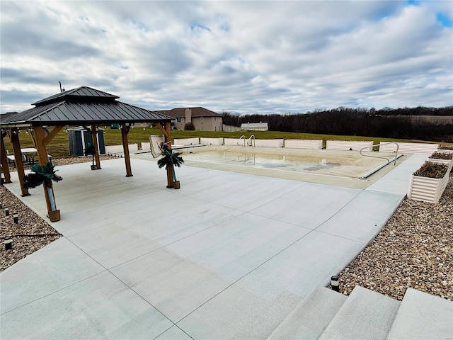 view of patio with a gazebo