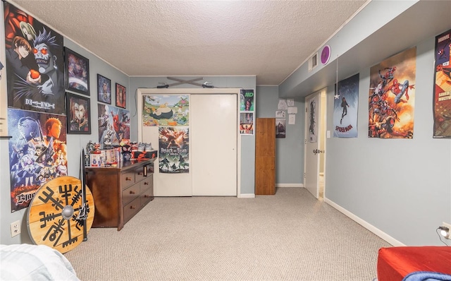 interior space featuring a textured ceiling