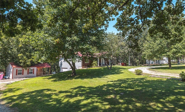 view of home's community featuring a lawn