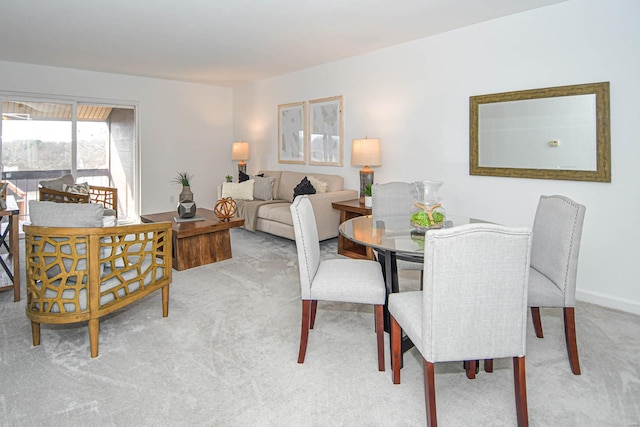 view of carpeted dining room