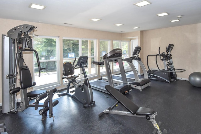 workout area with plenty of natural light